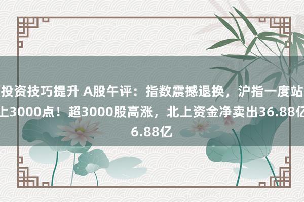 投资技巧提升 A股午评：指数震撼退换，沪指一度站上3000点！超3000股高涨，北上资金净卖出36.88亿