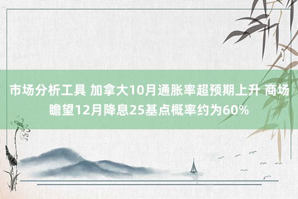 市场分析工具 加拿大10月通胀率超预期上升 商场瞻望12月降息25基点概率约为60%