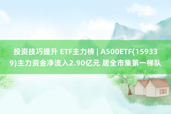 投资技巧提升 ETF主力榜 | A500ETF(159339)主力资金净流入2.90亿元 居全市集第一梯队