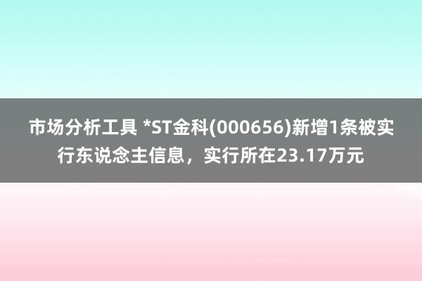 市场分析工具 *ST金科(000656)新增1条被实行东说念主信息，实行所在23.17万元