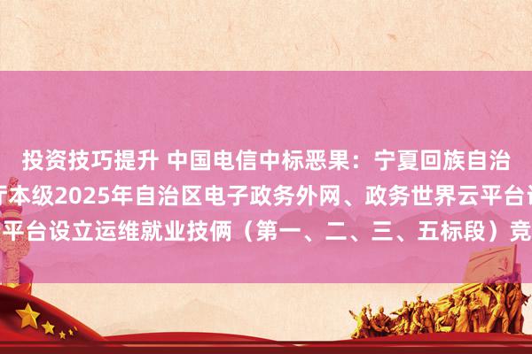 投资技巧提升 中国电信中标恶果：宁夏回族自治区东谈主民政府办公厅本级2025年自治区电子政务外网、政务世界云平台设立运维就业技俩（第一、二、三、五标段）竞争性筹办采购恶果公告