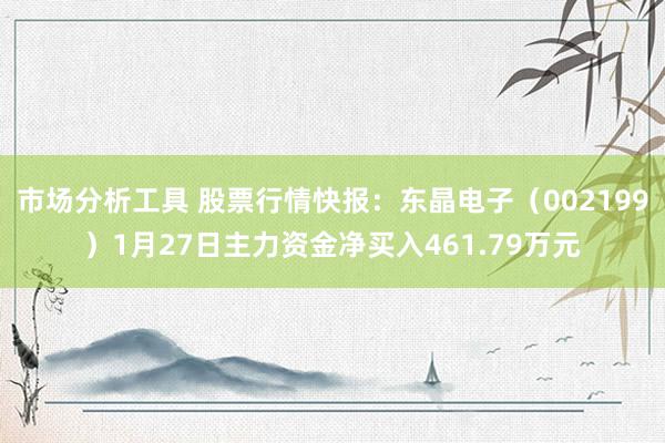 市场分析工具 股票行情快报：东晶电子（002199）1月27日主力资金净买入461.79万元