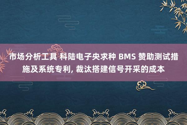 市场分析工具 科陆电子央求种 BMS 赞助测试措施及系统专利, 裁汰搭建信号开采的成本