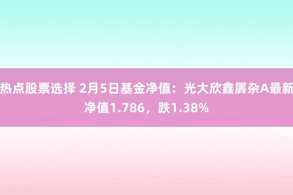 热点股票选择 2月5日基金净值：光大欣鑫羼杂A最新净值1.786，跌1.38%