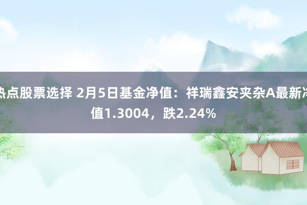 热点股票选择 2月5日基金净值：祥瑞鑫安夹杂A最新净值1.3004，跌2.24%