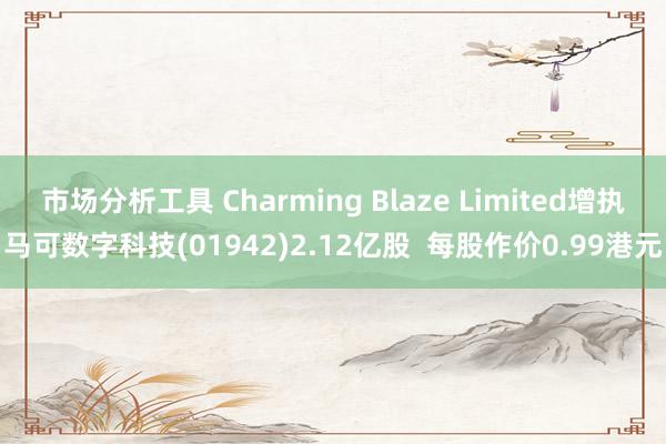 市场分析工具 Charming Blaze Limited增执马可数字科技(01942)2.12亿股  每股作价0.99港元