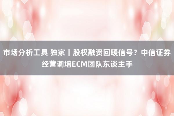 市场分析工具 独家丨股权融资回暖信号？中信证券经营调增ECM团队东谈主手