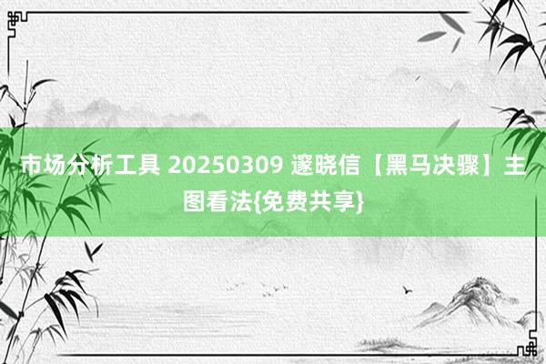 市场分析工具 20250309 邃晓信【黑马决骤】主图看法{免费共享}